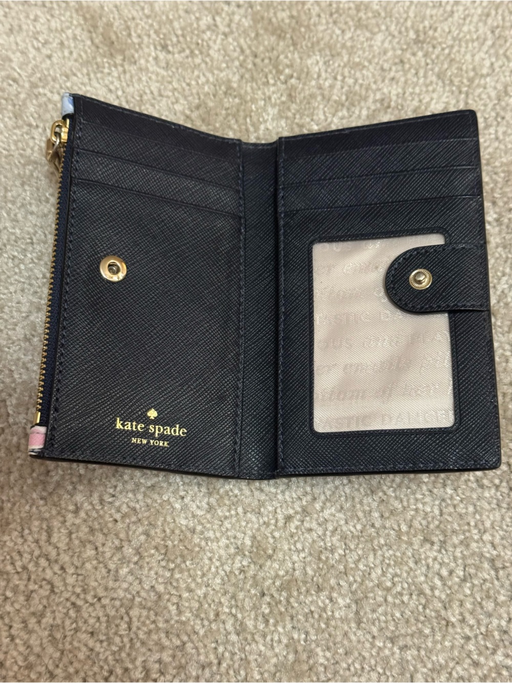 kate spade Floral Zip Wallet in Navy and Pink - Picture 3 of 4